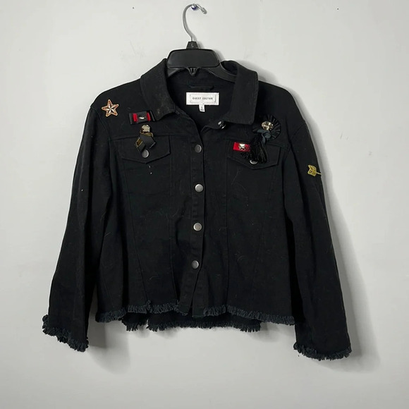 Anthropologie Guest Editor Military Embellished Fringe Jacket - Picture 1 of 6